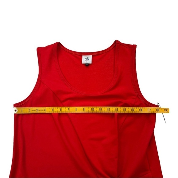 CAbi 5757 Vermillion Red French Terry Twist Front Knotty Tank S - Picture 9 of 9